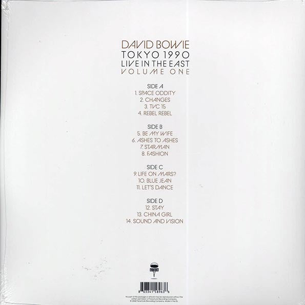 David Bowie – Tokyo 1990 Live In The East (Volume One) - 2xLP - Gatefold Sleeve