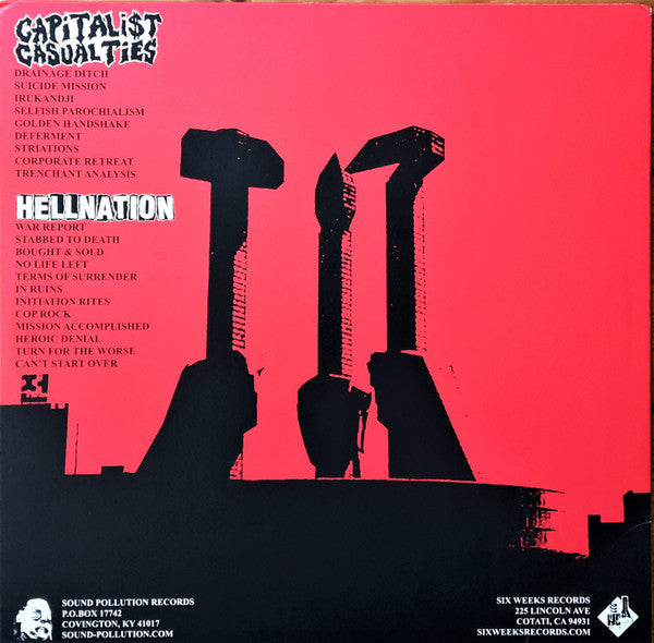 Capitalist Casualties / Hellnation – LP - 2008 - Sound Pollution Records – POLLUTE 101, Six Weeks – SW-114 - NUEVO - PRECINTADO / NEW – SEALED.