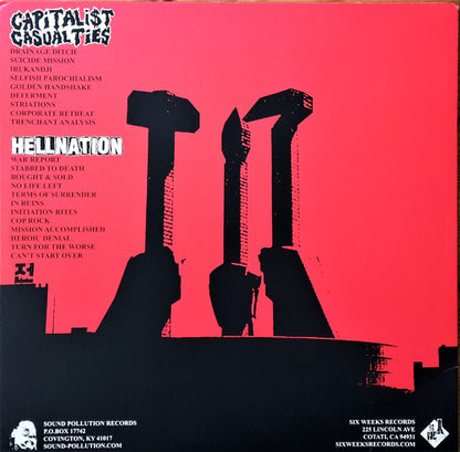 Capitalist Casualties / Hellnation – LP - 2008 - Sound Pollution Records – POLLUTE 101, Six Weeks – SW-114 - NUEVO - PRECINTADO / NEW – SEALED.