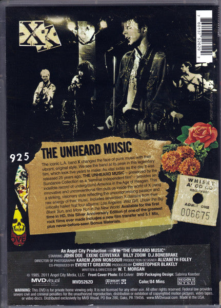 X – X The Unheard Music - DVD - 2011 - MVD Visual – MVD5262D