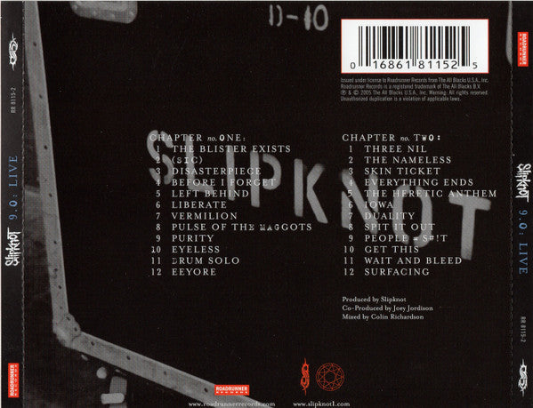 Slipknot – 9.0: Live - 2xCD - CDs Muy Buen Estado / Portada Muy Buen Estado (VG+/VG+)