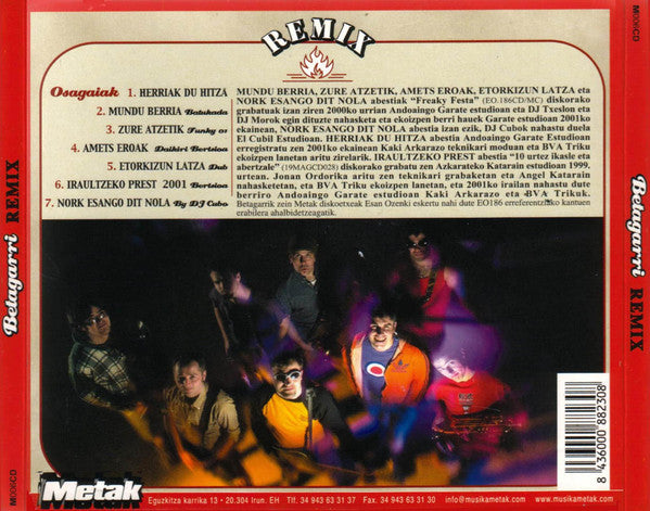 Betagarri – Remix - CD - Digipak - 2001 - Metak – M 006