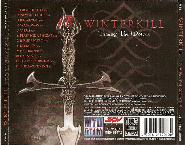 Winterkill – Taming The Wolves - CD - NUEVO - PRECINTADO / NEW – SEALED.