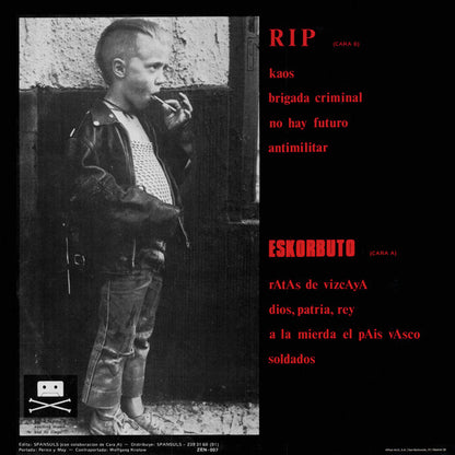 RIP + Eskorbuto ‎– Zona Especial Norte - LP - 1984 - Spansuls Records ‎– ZENS 45007, Spansuls Records ‎– ZEN-007 - Muy Buen Estado / Very Good Condition (VG+ / VG+)