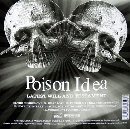 Poison Idea – Latest Will And Testament - LP - With Insert - 2006 - Farewell Records – FWR #27, Network Of Friends – FWR #27 - Muy Buen Estado / Very Good Condition (M- / VG+)