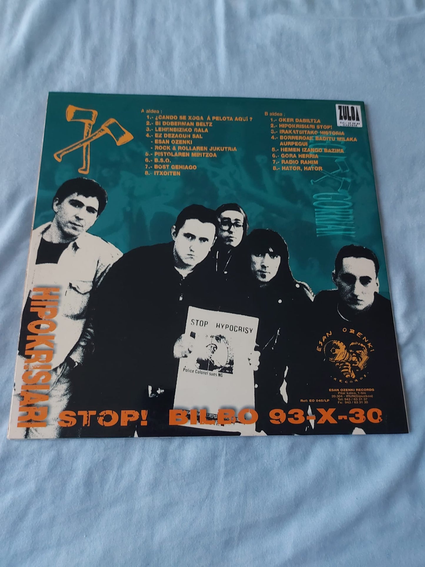 Negu Gorriak – Hipokrisiari Stop! (Bilbo 93-X-30) - LP - Gatefold Sleeve - 1994 - Esan Ozenki – EO-045/LP - Muy Buen Estado / Very Good Condition (VG++ / VG+)