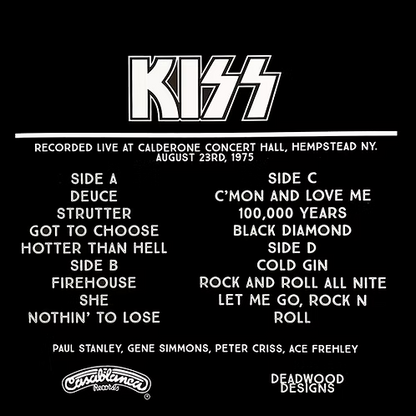 KISS 2xLP On Tour! August 23rd, 1975 Hempstead (Clear Coloured Vinyls)
