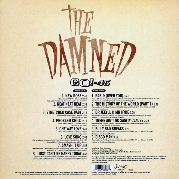 The Damned ‎– Go! - 45 - LP - Red