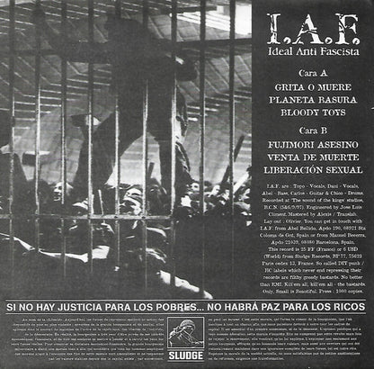 Ideal Anti Fascista – Si No Hay Justicia Para Los Pobres....No Habra Paz Para Los Ricos - 7" - 1998 - Sludge Records – MDI 019 - Como Nuevo / Like New (M- / M-)