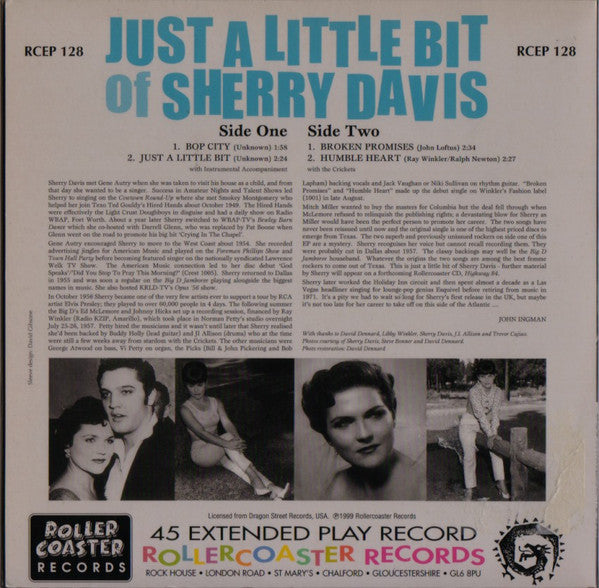 Sherry Davis – Just A Little Bit Of Sherry Davis - 7" - 1999 - Rollercoaster Records – RCEP 128 - Vinilo Como Nuevo / Portada Como Nueva (M-/M-)