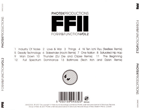 Photek Productions – Form & Function Vol 2 - CD - 2007 - Sanctuary – SANCD433