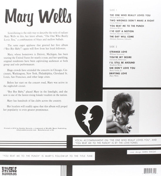 Mary Wells – The One Who Really Loves You - LP - 2014 - Rumble Records – RUM2011077