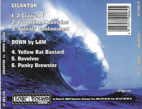 Down By Law Vs. Gigantor - Gigantor Vs. Down By Law - CD - 1993 - Lost And Found Records – LF 064 CD