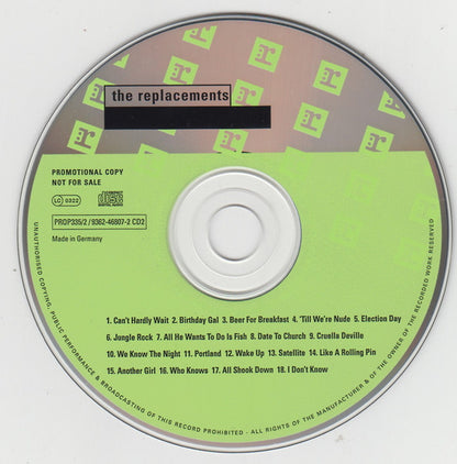 The Replacements – The Replacements - CD, Compilation, Promo - 1997 - Reprise Records – PROP335/2, Reprise Records – 9362-46807-2 CD2