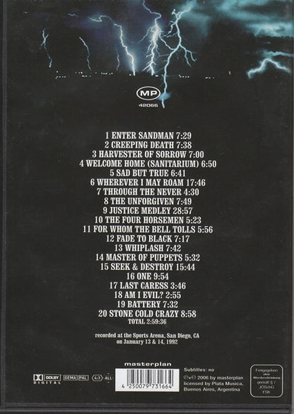 Metallica – Live In San Diego - DVD - Como Nuevo / Like New (M- / M-)