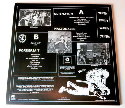 Ultimatum / Nacionales / Porkeria T – Zeleste Zeleste Zeleste - LP - Incluye Libreto - 2014 - Vomitopunkrock Records – REF 008 LP