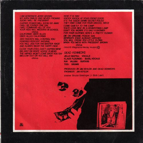 Dead Kennedys – California Über Alles - 7" - With Insert - 1979 - Fast Product – F 12 - Muy Buen Estado / Very Good Condition (VG+ / VG+)