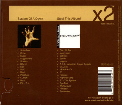 System Of A Down ‎– System Of A Down / Steal This Album! - 2xCD - CDs Como Nuevos (M-) / Portada Como Nueva (M-)