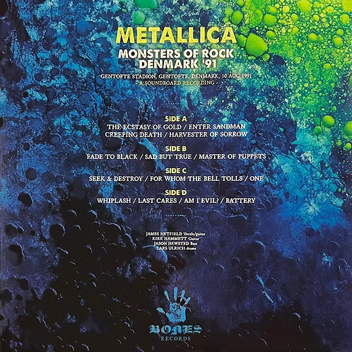 METALLICA 2xLP Monsters Of Rock Denmark '91 (Triple Stripe Coloured Vinyl)