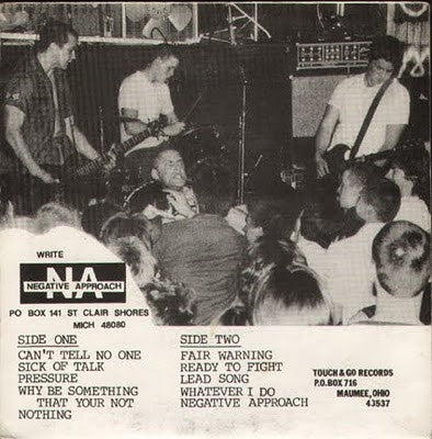 Negative Approach – Negative Approach - 7" - Insert with Lyrics and Photos - Unofficial Reissue