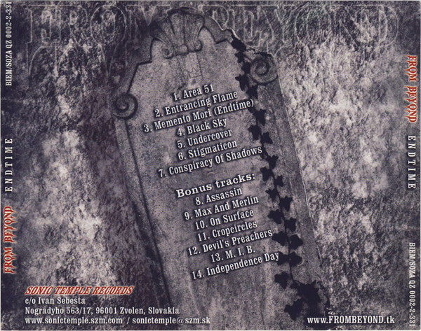 From Beyond – Endtime - CD - 2005 - Sonic Temple Records ‎– STR 002 - CD Como Nuevo / Portada Como Nueva (M-/M-)
