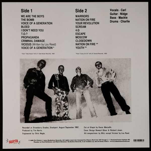 Blitz – Voice Of A Generation - LP - 2014 - Radiation Reissues – RRS32