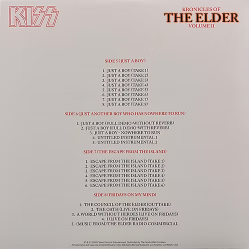 KISS 2xLP Kronicles Of The Elder - Volume II (Picture Disc 450 Numbered Copies)