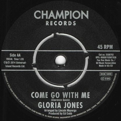 Gloria Jones – Tainted Love / Come Go With Me - 7" - 2014 - Champion Records – 5350752 - Vinilo Como Nuevo / Portada Genérica (M-/Generic)