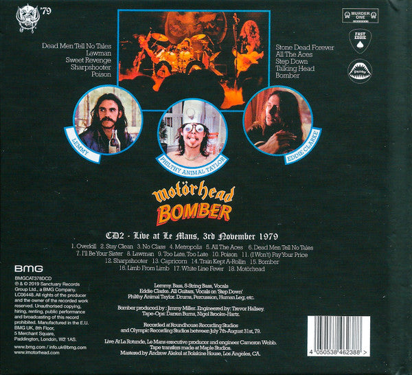 Motörhead – Bomber - 2xCD - Deluxe Edition, Digibook, 40th Anniversary - 2019 - Murder One – BMGCAT378DCD, BMG – BMGCAT378DCD