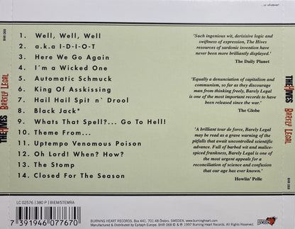 The Hives – Barely Legal - CD - Como Nuevo / Like New (M- / M-)