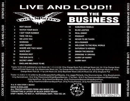 Cock Sparrer / The Business – Live And Loud!! - CD - Como Nuevo / Like New (M- / M-)