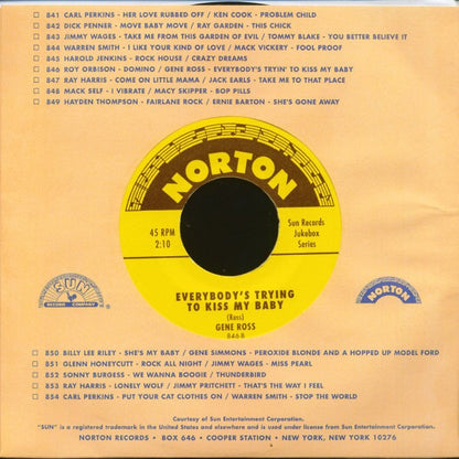 Roy Orbison / Gene Ross – Domino / Everybody's Tryin' To Kiss My Baby - 7" - 2001 - Norton Records – 846 - Como Nuevo / Like New (M- / M-)