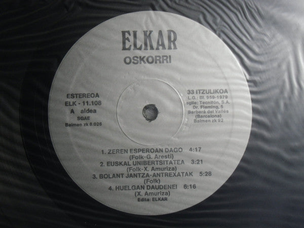 Oskorri ‎– Oskorri - 2xLP - Gatefold - Elkar ‎– ELK - 11.108 - Como Nuevo / Like New (M- / M-)