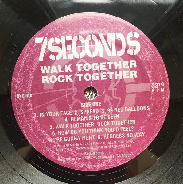 7 Seconds – Walk Together, Rock Together - LP - Better Youth Organization – BYO 010 - USADO / USED (M- / M-)