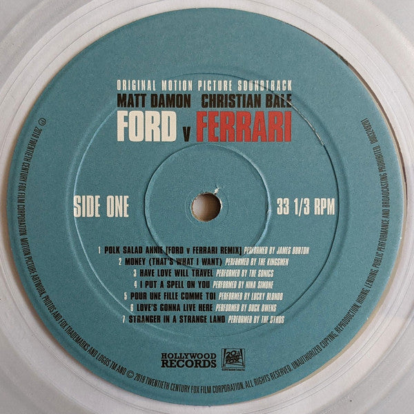 Link Wray, The Byrds, The Sonics, Marco Beltrami, Buck Sanders, Etc. - Ford V Ferrari: Original Motion Picture Soundtrack - LP - Clear