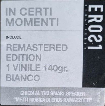 Eros Ramazzotti – In Certi Momenti - LP - Blanco / White - 2021 - Sony Music – 19439905281 - NUEVO - PRECINTADO / NEW – SEALED.