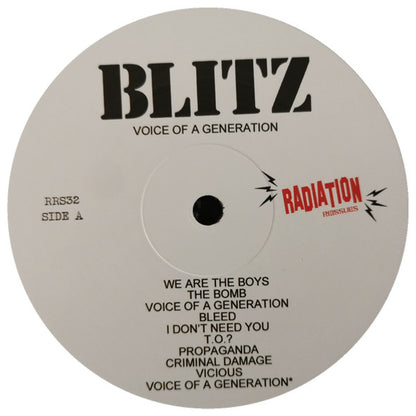 Blitz – Voice Of A Generation - LP - 2014 - Radiation Reissues – RRS32