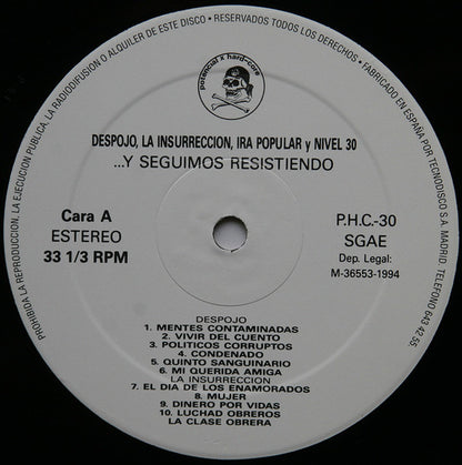 Y Seguimos Resistendo - LP - 1994 - Potencial Hardcore – PHC-30 - Vinilo Nuevo / Portada Muy Buen Estado (M/VG+)