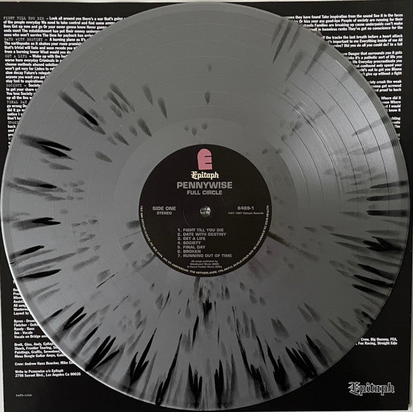 Pennywise – Full Circle - LP - Silver / Black Splatter - 2022 - Epitaph – 6489-1, Epitaph – 6489-1SLE