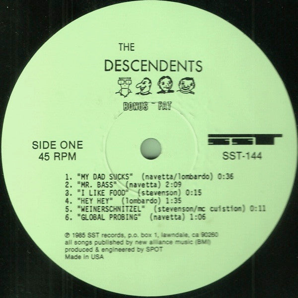 Descendents – Bonus Fat - 12", 45 RPM - SST Records – SST-144 - Como Nuevo / Like New (M- / M-)