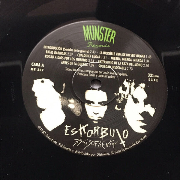 Eskorbuto ‎– Eskizofrenia - LP - SIN POSTER / NO POSTER - Munster Records ‎– MR 307 (2023)