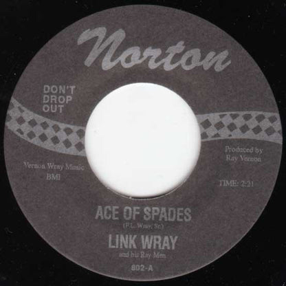 Link Wray And His Ray Men – Ace Of Spades / Fat Back - 7" - 1995 - Norton Records – 802 - Como Nuevo / Like New (M-/M-)