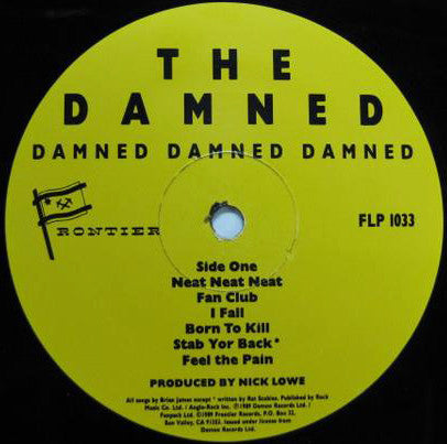 The Damned – Damned Damned Damned - LP - 1989 - Frontier Records – FLP 1033 - Muy Buen Estado / Very Good Condition (VG+ / VG+)