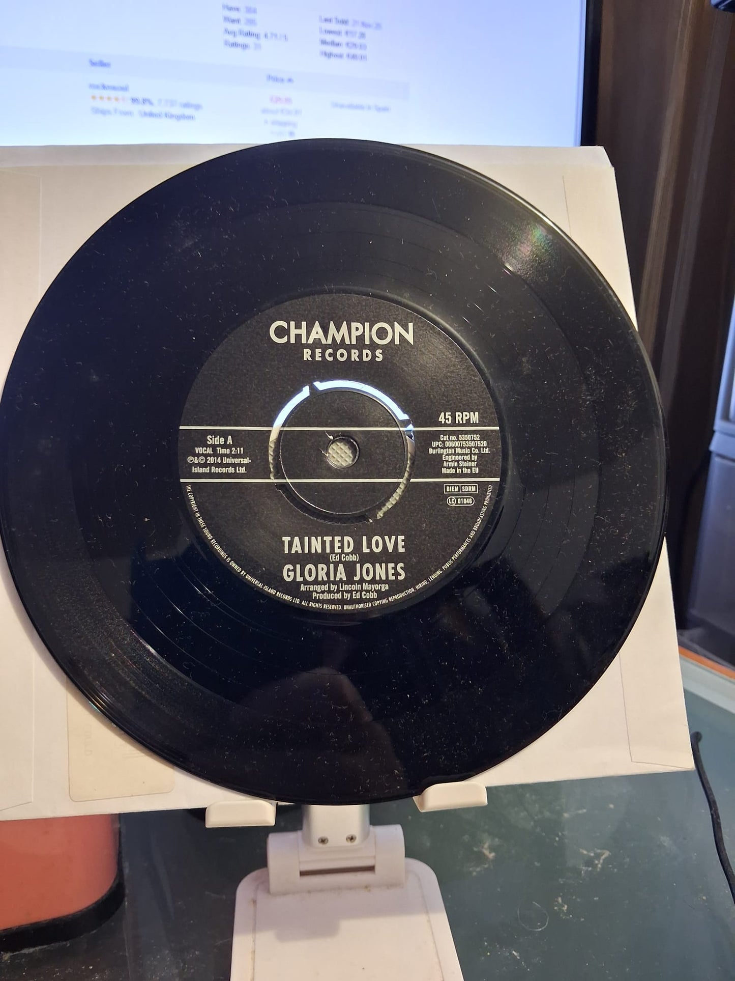 Gloria Jones – Tainted Love / Come Go With Me - 7" - 2014 - Champion Records – 5350752 - Vinilo Como Nuevo / Portada Genérica (M-/Generic)