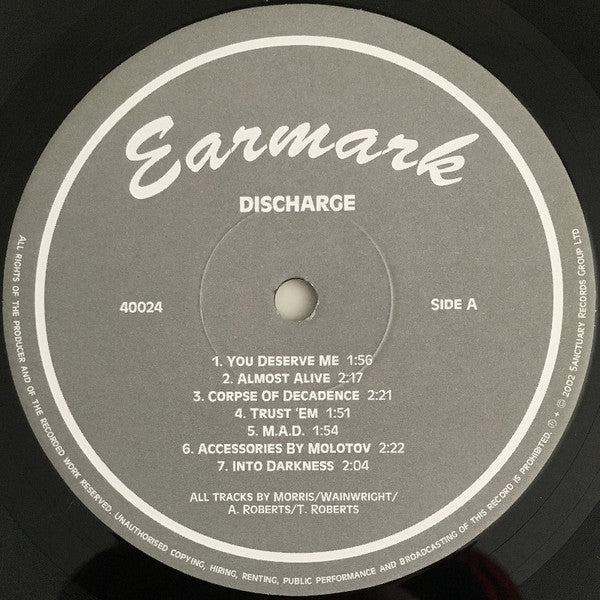 Discharge ‎– Discharge - LP - 180 gr.- 2003 - Earmark ‎– 40024