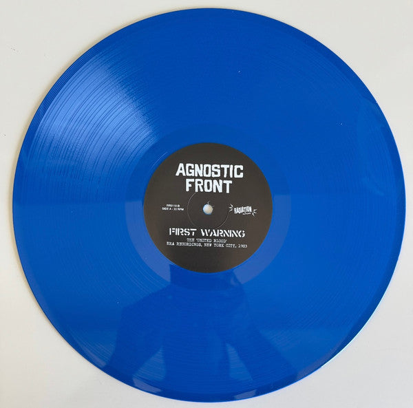 Agnostic Front - First Warning (The 'United Blood' Era Recordings, New York City, 1983) (LP, Comp, Ltd, RP, Azul / Blue)