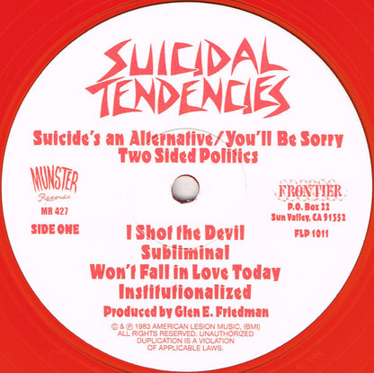 Suicidal Tendencies – Suicidal Tendencies - LP - ROJO / RED - 2022 - Munster Records – MR 427, Frontier Records – FLP 1011