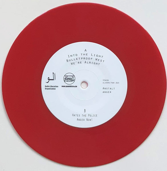 Anstalt – Anger - 7" - Rojo / Red - 2018 - Farewell Records – FWR#65, A-Lo Records – ALO-004