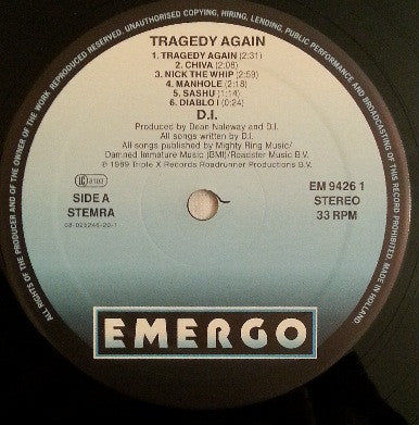 D.I. – Tragedy Again - LP - 1989 - Emergo – EM 9426 1 - Vinilo Muy Buen Estado (VG+) / Portada Muy Buen Estado (VG+)