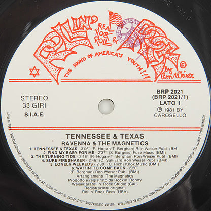 Ravenna & The Magnetics – Tennessee & Texas - LP - 1981 - Rollin' Rock – BRP 2021 - Buen Estado / Good Condition (VG / VG)